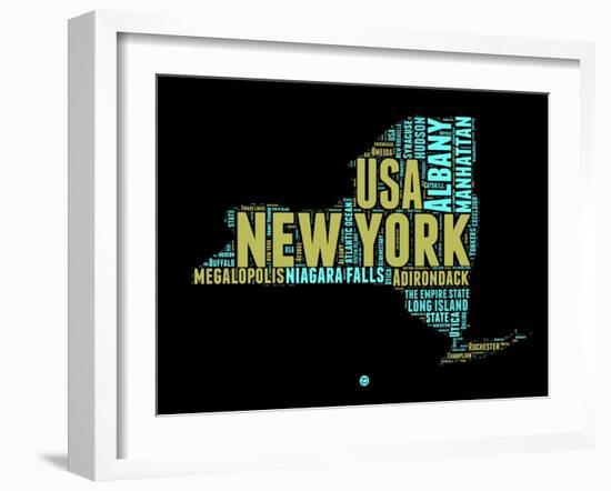 New York Word Cloud 1-NaxArt-Framed Art Print