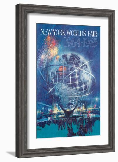 New York World’s Fair 1964-1965 - Unisphere Earth Model-Bob Peak-Framed Art Print