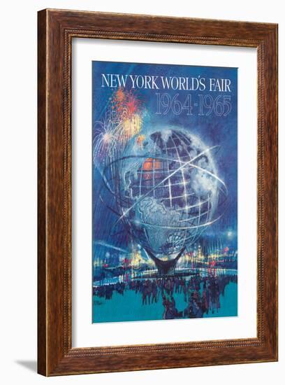 New York World’s Fair 1964-1965 - Unisphere Earth Model-Bob Peak-Framed Art Print