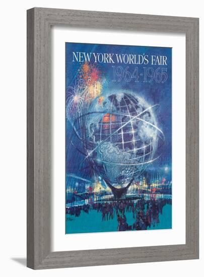 New York World’s Fair 1964-1965 - Unisphere Earth Model-Bob Peak-Framed Art Print