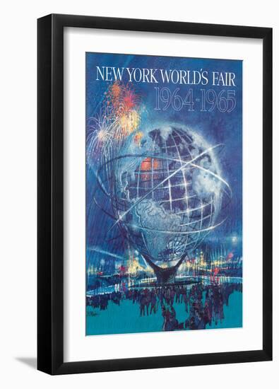 New York World’s Fair 1964-1965 - Unisphere Earth Model-Bob Peak-Framed Art Print