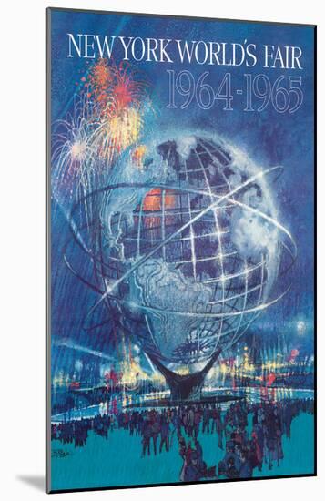 New York World’s Fair 1964-1965 - Unisphere Earth Model-Bob Peak-Mounted Art Print