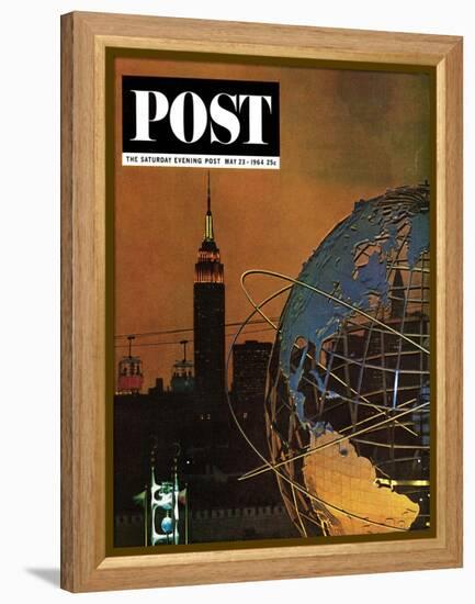 "New York World's Fair," Saturday Evening Post Cover, May 23, 1964-John Zimmerman-Framed Premier Image Canvas