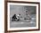 New York Yankee Joe Di Maggio Swinging Bat in Game Against the Philadelphia Athletics-Alfred Eisenstaedt-Framed Premium Photographic Print