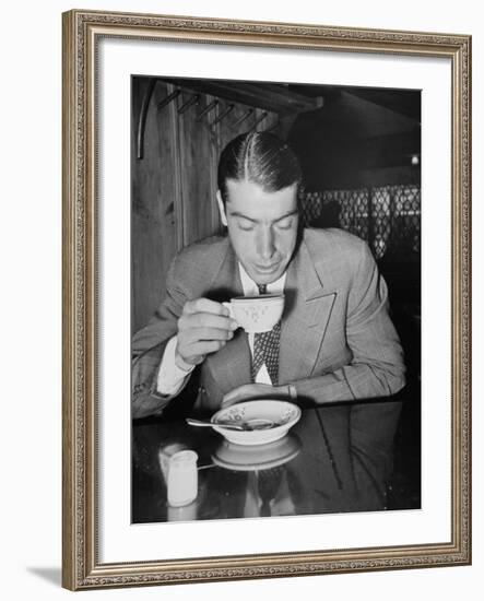 New York Yankee Joe Dimaggio Drinking Coffee-Carl Mydans-Framed Premium Photographic Print