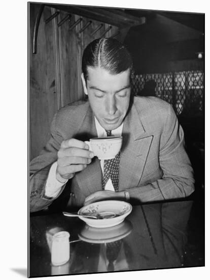 New York Yankee Joe Dimaggio Drinking Coffee-Carl Mydans-Mounted Premium Photographic Print