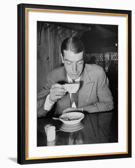 New York Yankee Joe Dimaggio Drinking Coffee-Carl Mydans-Framed Premium Photographic Print