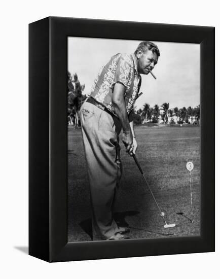 New York Yankees. Retired Outfielder Babe Ruth Playing Golf, Late 1940s-null-Framed Stretched Canvas