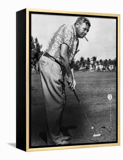 New York Yankees. Retired Outfielder Babe Ruth Playing Golf, Late 1940s-null-Framed Stretched Canvas