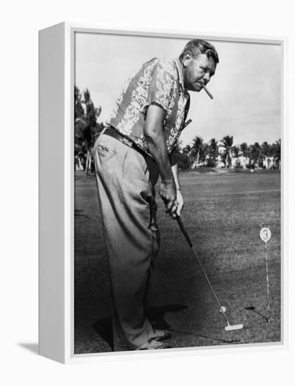 New York Yankees. Retired Outfielder Babe Ruth Playing Golf, Late 1940s-null-Framed Stretched Canvas
