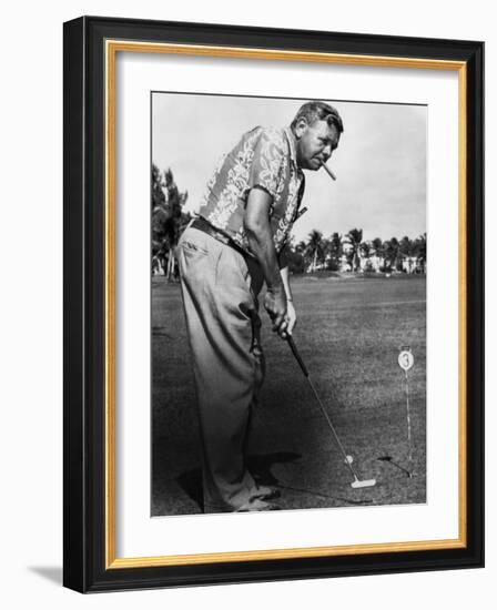 New York Yankees. Retired Outfielder Babe Ruth Playing Golf, Late 1940s-null-Framed Photo