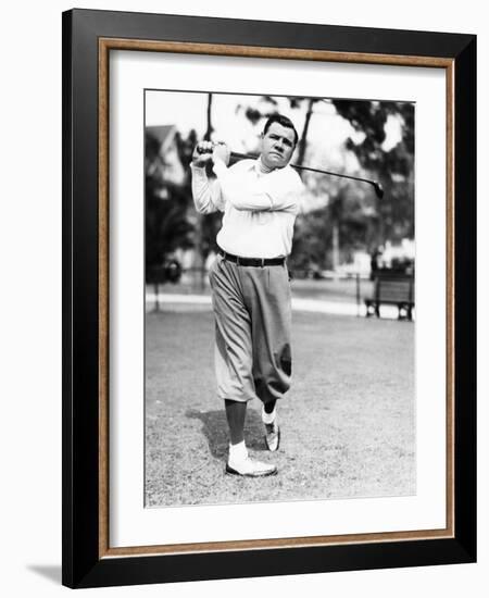 New York Yankees. Yankees Outfielder Babe Ruth Playing Golf, Early 1930s-null-Framed Photo