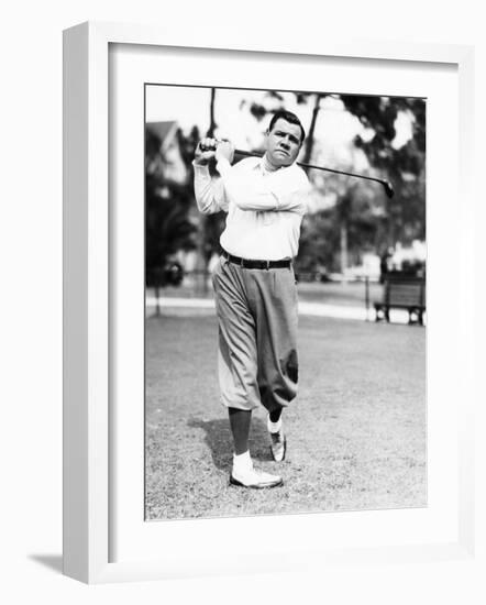 New York Yankees. Yankees Outfielder Babe Ruth Playing Golf, Early 1930s-null-Framed Photo