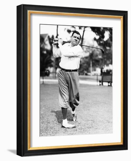 New York Yankees. Yankees Outfielder Babe Ruth Playing Golf, Early 1930s-null-Framed Photo