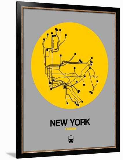 New York Yellow Subway Map-NaxArt-Framed Premium Giclee Print