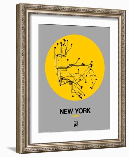 New York Yellow Subway Map-NaxArt-Framed Art Print