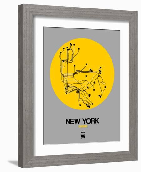 New York Yellow Subway Map-NaxArt-Framed Art Print