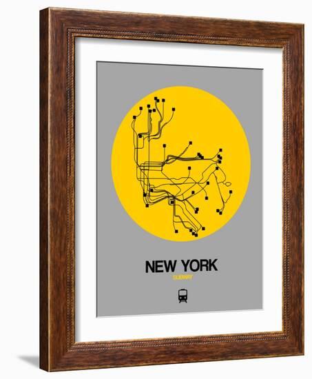 New York Yellow Subway Map-NaxArt-Framed Art Print