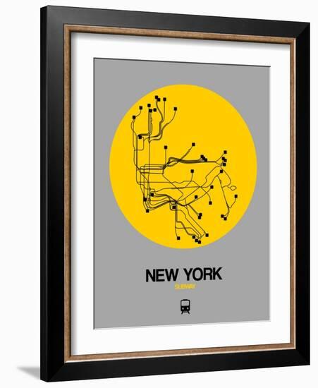 New York Yellow Subway Map-NaxArt-Framed Art Print