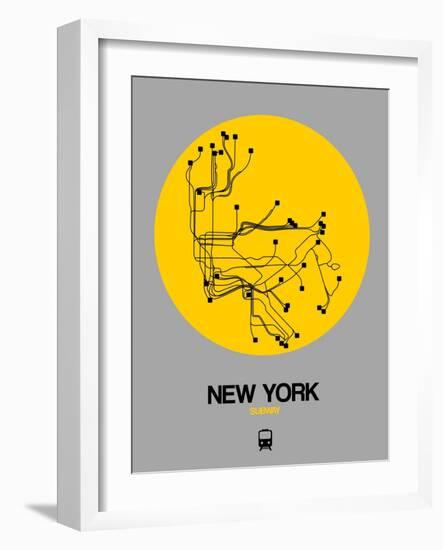 New York Yellow Subway Map-NaxArt-Framed Art Print