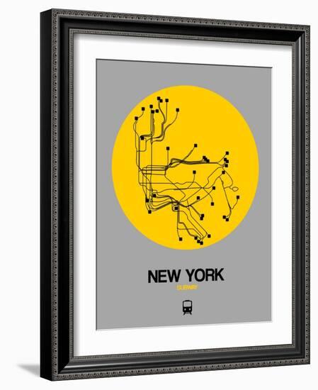 New York Yellow Subway Map-NaxArt-Framed Art Print