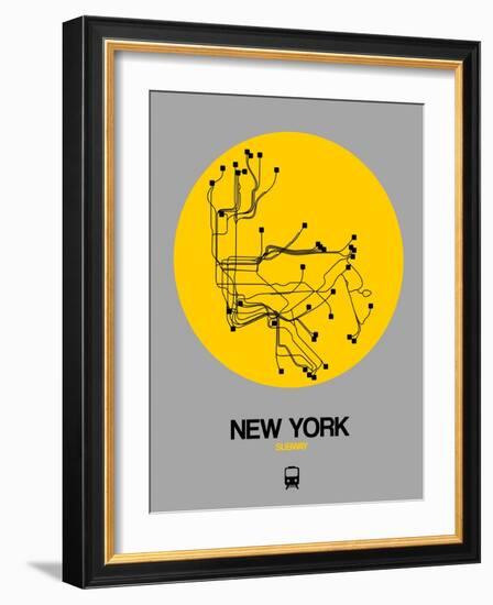 New York Yellow Subway Map-NaxArt-Framed Art Print