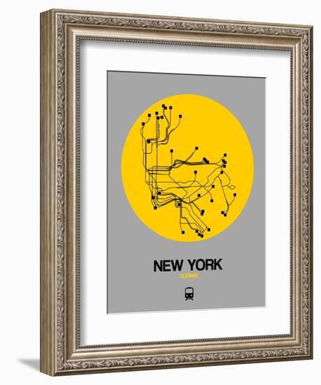 New York Yellow Subway Map-NaxArt-Framed Art Print