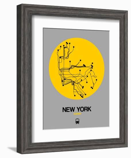 New York Yellow Subway Map-NaxArt-Framed Art Print