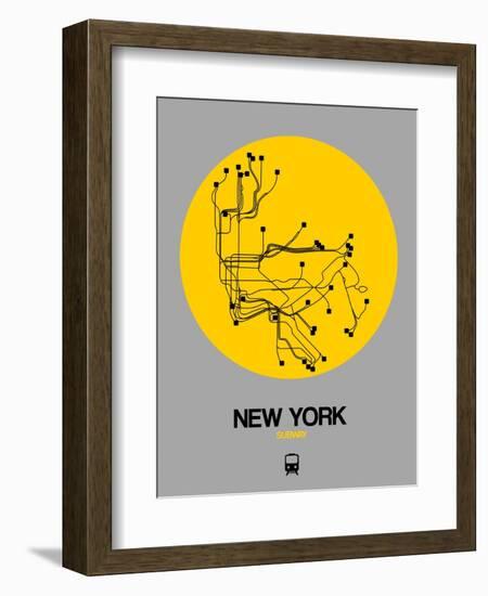 New York Yellow Subway Map-NaxArt-Framed Art Print