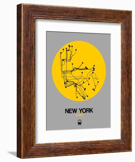 New York Yellow Subway Map-NaxArt-Framed Art Print