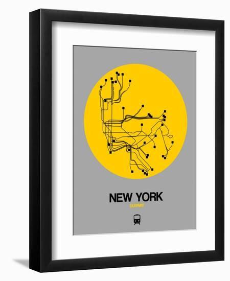 New York Yellow Subway Map-NaxArt-Framed Art Print