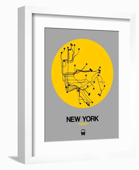 New York Yellow Subway Map-NaxArt-Framed Art Print