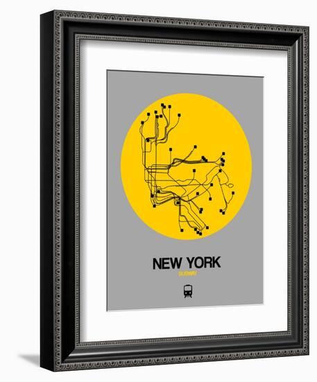 New York Yellow Subway Map-NaxArt-Framed Art Print