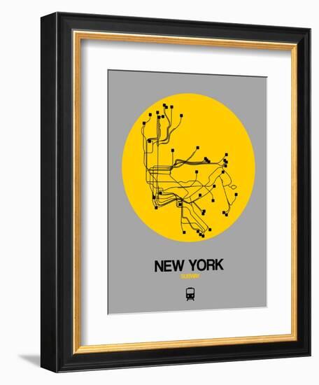 New York Yellow Subway Map-NaxArt-Framed Art Print