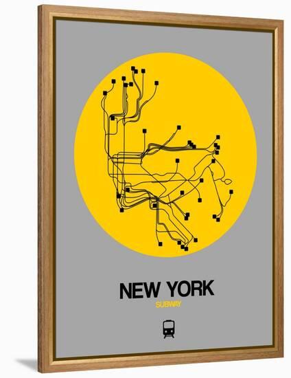 New York Yellow Subway Map-NaxArt-Framed Stretched Canvas