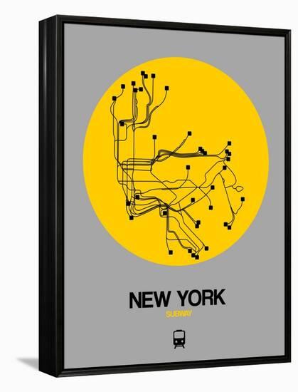 New York Yellow Subway Map-NaxArt-Framed Stretched Canvas