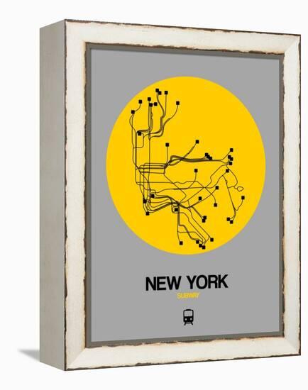 New York Yellow Subway Map-NaxArt-Framed Stretched Canvas