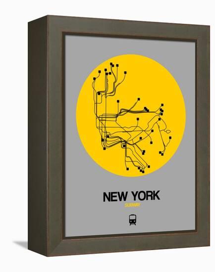 New York Yellow Subway Map-NaxArt-Framed Stretched Canvas