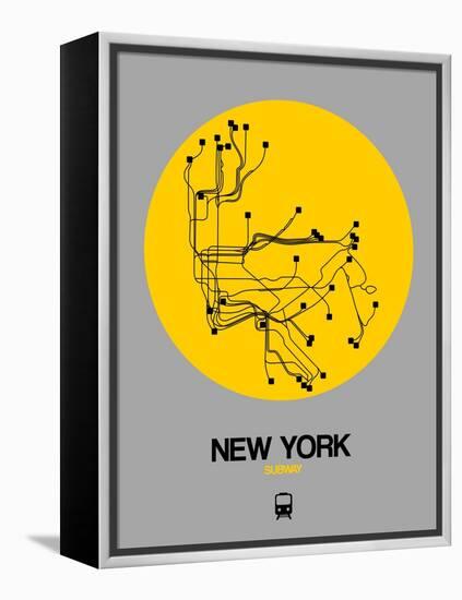 New York Yellow Subway Map-NaxArt-Framed Stretched Canvas