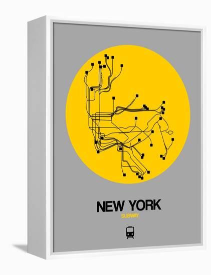 New York Yellow Subway Map-NaxArt-Framed Stretched Canvas