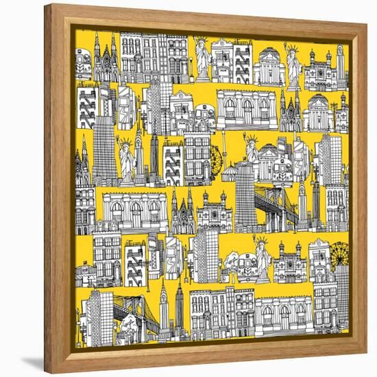 New York Yellow-Sharon Turner-Framed Stretched Canvas