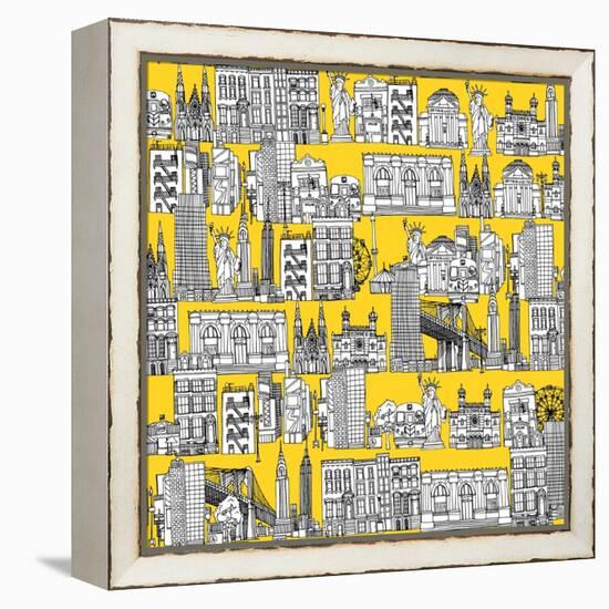 New York Yellow-Sharon Turner-Framed Stretched Canvas