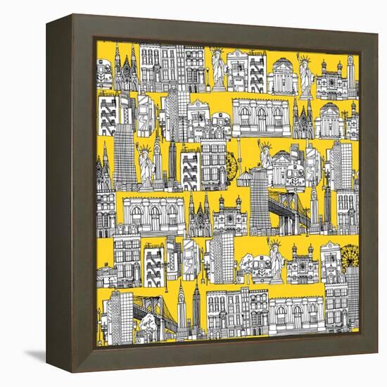 New York Yellow-Sharon Turner-Framed Stretched Canvas
