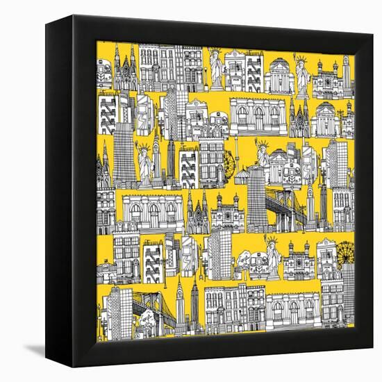 New York Yellow-Sharon Turner-Framed Stretched Canvas