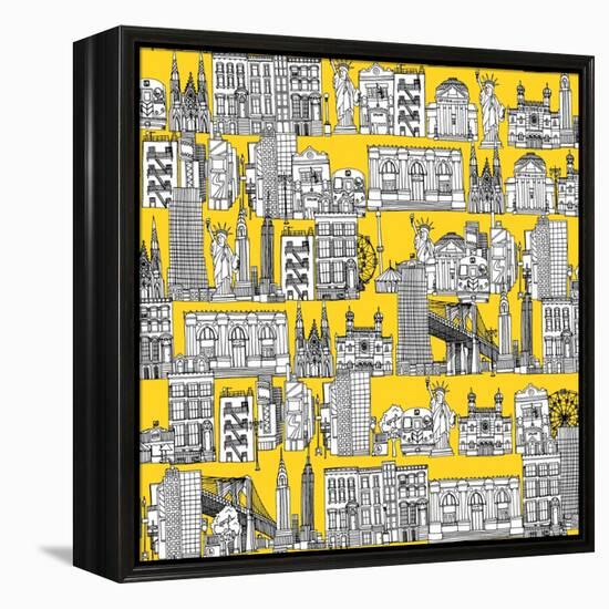 New York Yellow-Sharon Turner-Framed Stretched Canvas