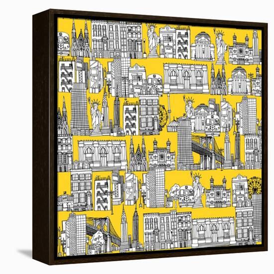 New York Yellow-Sharon Turner-Framed Stretched Canvas