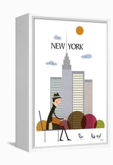New York-Tomas Design-Framed Stretched Canvas