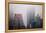 New Yorker Building in Fog NYC-null-Framed Stretched Canvas