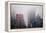 New Yorker Building in Fog NYC-null-Framed Stretched Canvas