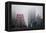 New Yorker Building in Fog NYC-null-Framed Stretched Canvas